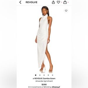 Revolve white halter-neck sequin long dress